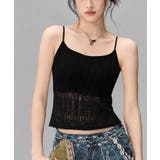 カップ付きキャミソール縦透かし編みキャミ | Miniministore | 詳細画像6
