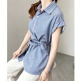 ウエストリボンチェックシャツ半袖ブラウス | Miniministore | 詳細画像10