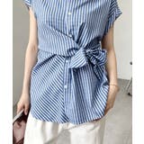 ウエストリボンチェックシャツ半袖ブラウス | Miniministore | 詳細画像3