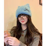ネコ耳リブニット帽リボン付きビーニー秋冬 | Miniministore | 詳細画像22 