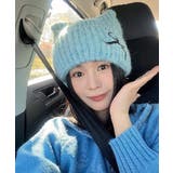 ネコ耳リブニット帽リボン付きビーニー秋冬 | Miniministore | 詳細画像23 