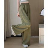 カーキ | 綿麻ワイドパンツ レディース きれいめ | ANGELCLOSET