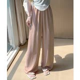 ピンクベージュ | 綿麻ワイドパンツ レディース きれいめ | ANGELCLOSET