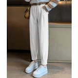 オフホワイト | 裏起毛コーデュロイテーパードパンツ9分丈 | Miniministore