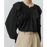 ブラック | ラッフルブラウス韓国風 レディース 長袖 | Miniministore