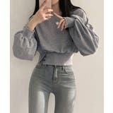 ダークグレー | スウェット風トップス薄手トレーナー着やせ | Miniministore