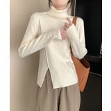 アイボリー | タートルネックニットトップス レディース | Miniministore