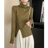 モスグリーン | タートルネックニットトップス レディース | Miniministore