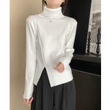 ホワイト | タートルネックニットトップス レディース | Miniministore