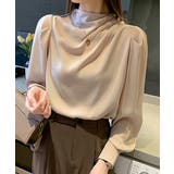 ベージュ | ドレープブラウス 韓国風ブラウスきれいめ | Miniministore