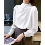 ホワイト | ドレープブラウス 韓国風ブラウスきれいめ | Miniministore