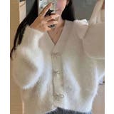 オフホワイト | 韓国風ふわふわシャギーニットカーディガン | Miniministore