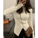 アイボリー | カシュクールニットトップス韓国風セーター | Miniministore