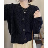 ブラック | 暖かいケーブル編みニットカーディガン秋冬 | Miniministore