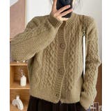オリーブ | 暖かいケーブル編みニットカーディガン秋冬 | Miniministore