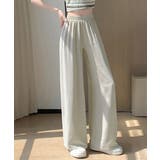 綿麻風ワイドパンツ レディース きれいめ | Miniministore | 詳細画像3 