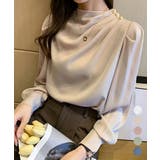 ドレープブラウス 韓国風ブラウスきれいめ | Miniministore | 詳細画像1 