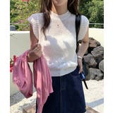 フレンチスリーブサマーニットトップス夏服 | Miniministore | 詳細画像4 