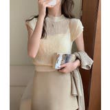 フレンチスリーブサマーニットトップス夏服 | Miniministore | 詳細画像6 
