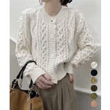 暖かいケーブル編みニットカーディガン秋冬 | Miniministore | 詳細画像1