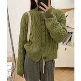 暖かいケーブル編みニットカーディガン秋冬 | Miniministore | 詳細画像6