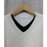 Vネックリブニットトップス 暖かいニット | Miniministore | 詳細画像16 