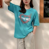 ブルー | 半袖Tシャツ レディース 可愛い | Miniministore