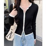 ブラック | ダブルジップ 長袖ニットカーディガン | Miniministore