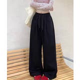 ブラック | ワイドシルエットシンプルスウェットパンツ | SUNSHINE CLOSET