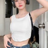 ホワイト | タンクトップ ショート丈無地 カップ付き | ANGELCLOSET
