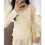 アイボリー | フェイクレイヤードカップ付きカットソー | ANGELCLOSET