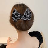 グレー*ヒョウ柄 | 人気 お団子 ヘアアクセサリー | Miniministore