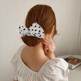 ホワイト*ドット柄 | 人気 お団子 ヘアアクセサリー | Miniministore
