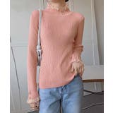 ピンク | リブニットトップス きれいめ ハイネック | Miniministore