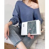 ダークブルー | 2WAY アシンメトリーネックトップス | Miniministore