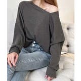 ダークグレー | 2WAY アシンメトリーネックトップス | Miniministore