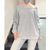ライトグレー | 2WAY アシンメトリーネックトップス | Miniministore