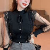 ブラック | ブラウストップス プルオーバー 異素材 オフィスカジュアル | Miniministore