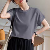 ダークグレー | フレンチスリーブ 半袖 Tシャツ 韓国風 | ANGELCLOSET