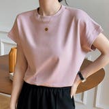ピンク | フレンチスリーブ 半袖 Tシャツ 韓国風 | ANGELCLOSET