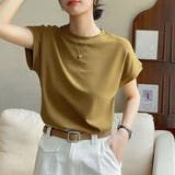 モスイエロー | フレンチスリーブ 半袖 Tシャツ 韓国風 | ANGELCLOSET