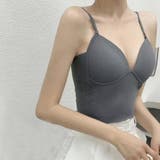 ダークグレー | 重ね着 インナー カップ付き | Miniministore