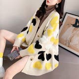 ベージュ | 配色 ニットカーディガン レディース | Miniministore