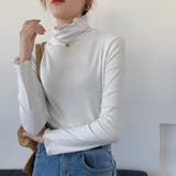 ホワイト | ハイネック カットソー 春秋 インナー | Miniministore