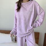ラベンダー | フリースパジャマ上下セットレディース | Miniministore