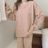 ピンクベージュ | フリースパジャマ上下セットレディース | Miniministore