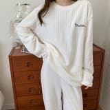 ホワイト | フリースパジャマ上下セットレディース | Miniministore