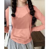 サーモンピンク | シアートップス 長袖レディースカットソー | ANGELCLOSET