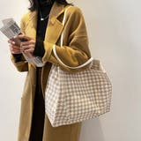 ベージュ(チドリ柄) | トートバッグ 鞄 かばん オフィス OL | Miniministore