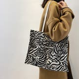 ブラック(シマウマ柄) | トートバッグ 鞄 かばん オフィス OL | Miniministore